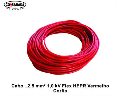 Cabo ..2,5 mm² 1,0 kV Flex HEPR Vermelho B1022E-VM*
