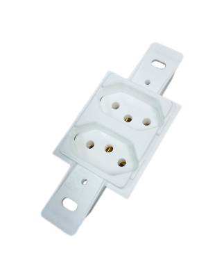 Tomada Emb 2 P + T 10 A Dupla s/ Espelho Klin Branco 40021N1-5/13329645*