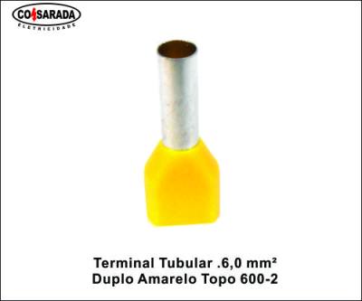 Terminal Tubular .6,0 mm² Duplo Amarelo 197