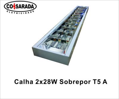 Calha 2 x .28 W Sobrepor T5 A-1635*
