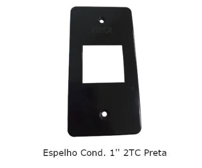 Espelho Cond 1" PVC 2 Teclas Preta 291*