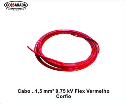 Cabo ..1,5 mm² 0,75 kV Flex Vermelho 0106-VM*