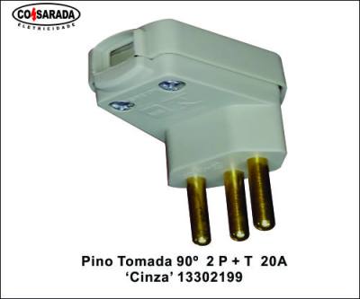 Pino Tomada 2 P + T 20A 90° Cinza 13302199*