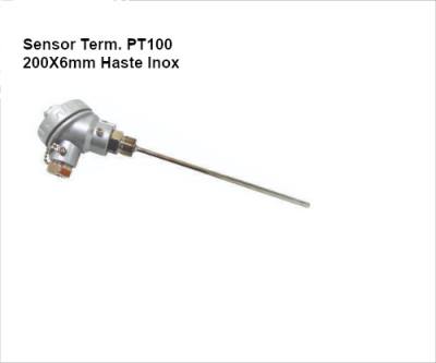 Sensor Term. PT 100 .200 x 6 mm Haste Inox C/ Cabecote (10331/52171) *