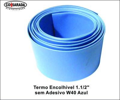 Termo Encolhivel 1.1/2" s/ Adesivo 40/20mm Azul W40AZ*