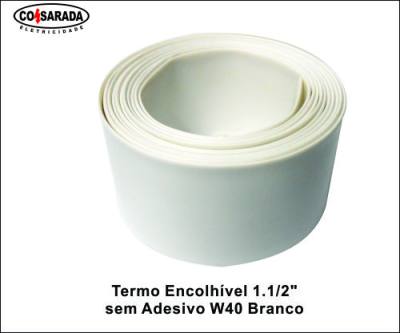 Termo Encolhivel 1.1/2" s/ Adesivo 40/20mm Branco W40BR*