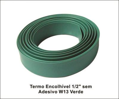 Termo Encolhivel .1/2" s/ Adesivo 13/6,5mm Verde W13VD*