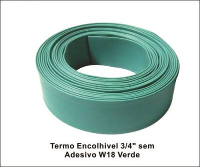 Termo Encolhivel .3/4" s/ Adesivo 18/9mm Verde W18VD*