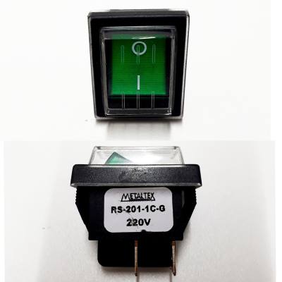 Chave L-D Bipolar 16 A 220V Verde Capa Silicone RS-201-1C-G *