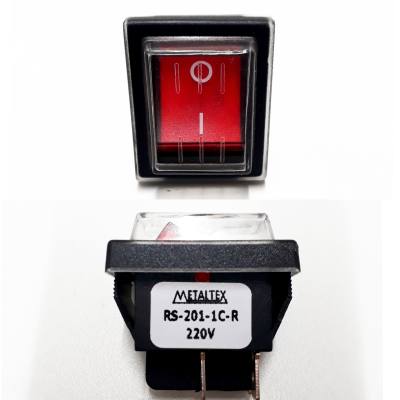 Chave L-D Bipolar 16 A 220V Vermelho Capa Silicone RS-201-1C-R*