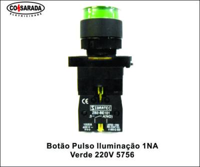 Botao Pulso Iluminado Verde 1NA 220V EW3361 (5756) *