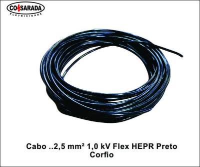 Cabo ..2,5 mm² 1,0 kV Flex HEPR Preto B1022E-PT*