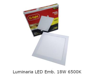 Luminaria LED Slim Quadrada Emb. 18W 6500K 676.17.0111 *