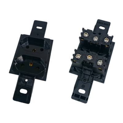 Tomada Emb 2 P + T 10 A Dupla Preta/Preta S/Espelho 13329646*