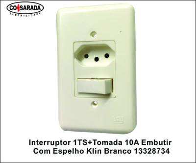Int. 1TS + T Embutir 10A C/Espelho Klin Branco 13328734*